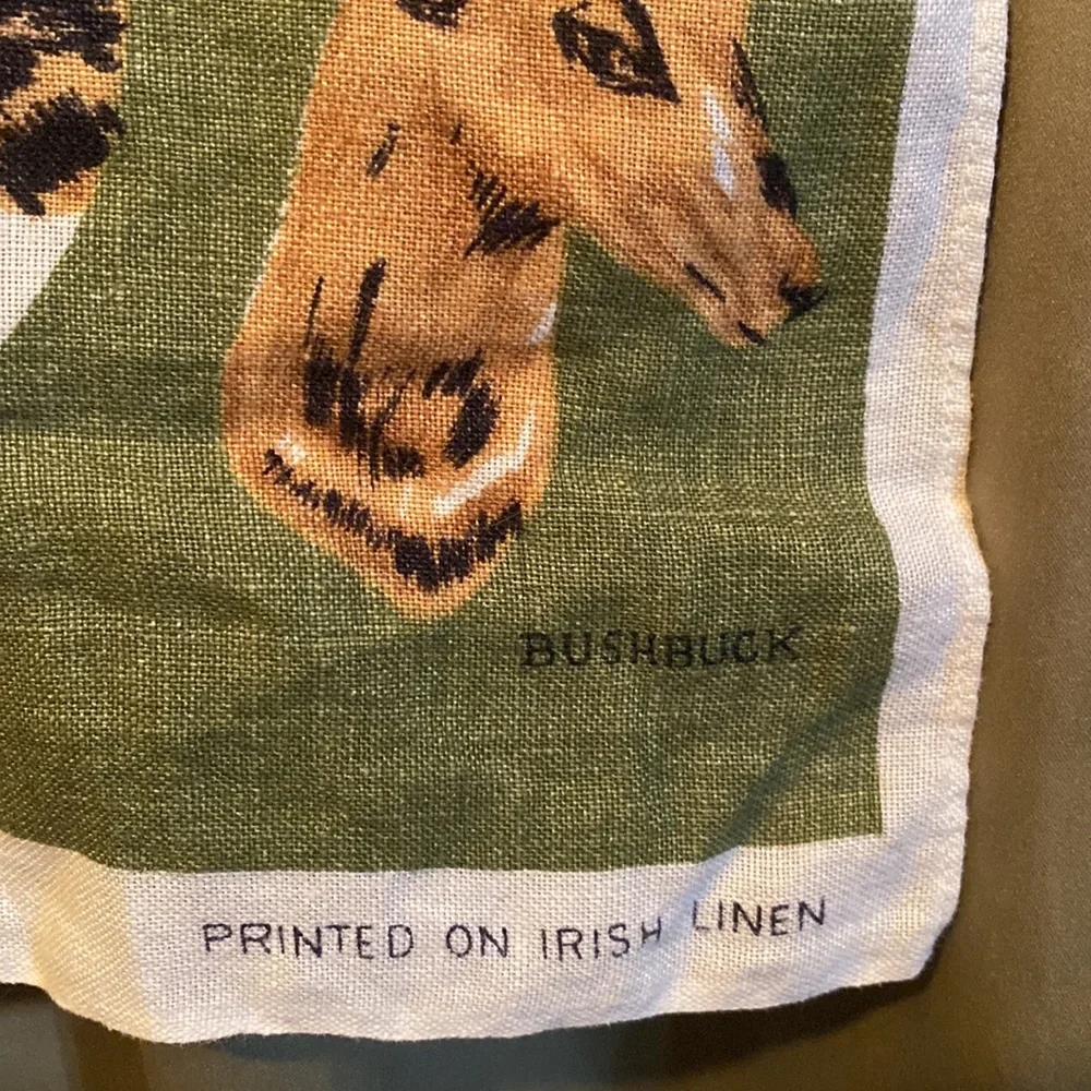 Irish linen towel wild life safari animals